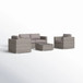 Wicker Seating Group Set With Table And Cushions