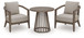 Joy Lagoon - Outdoor Chairs With Cushions/Table (Set of 3) - Beige