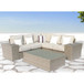 Outdoor Wicker Sectional With Weather Resistant Cushions And Table
