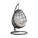 Playa - Swing Egg Chair With Base And Pillar - Dark Gray / Beige