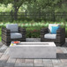 Outdoor Rattan Wicker Seating Set With Cushions 2 Person Patio Furniture - Espresso / Gray