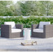 Outdoor Armchairs With Cushions (Set of 2) - Espresso / Gray