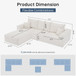 Modular Sectional Sofa With Ottoman, USB And Type C Charger, Petal Armrest Design