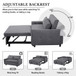 Pull-Out 2 Seat Modern Sleeper Sofa With 2 Throw Pillows And USB Ports