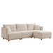 Modern Minimalist Corduroy Combination Sofa With 2 Comfort Cushions With USB & C Charging Ports