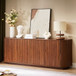 Contemporary Sideboard Storage Cabinet TV Stand With Wave Pattern