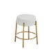 Round Bar Stools (Set of 2), Contemporary Upholstered Dining Stools For Kitchens, Coffee Shops And Bar Stores - Gold Legs