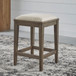 Americana Farmhouse - Upholstered Console Stool - Light Brown