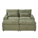 Convertible Loveseat Sofa With Storage And USB Ports - Green