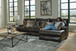 Como - 3 Piece Italian Leather Match Reclining Sectional