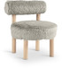 Ambre - Vegan Shearling Fabric Accent Chair - Taupe