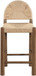 Bohemia - Woven Seagrass Cord And Solid Wood Counter Stool - Beige