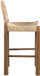Bohemia - Woven Seagrass Cord And Solid Wood Counter Stool - Beige