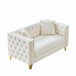 2 Seater Deep Seat Sofa With Button Nailhead, Square Arm