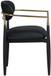 Riccio - Faux Leather Dining Arm Chair (Set of 2) - Black And Gold Frame