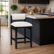 Roundhill - Fabric Counter Stool - Black Frame