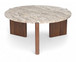 Varenna - Marble Top And Acacia Wood Base Coffee Table - Beige