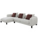 Mardi - Sectional Sofa With 6 Pillows - Maroon & Beige Tweed