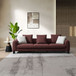 Mardi - Sofa With 6 Pillows - Maroon Tweed