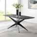 Klaus - Dining Table - Crystal Tempered Glass Top & Black Finish