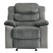 Lesley - Motion Glider Recliner - Gray Corduroy & Velvet