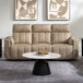 Elison - Motion Sofa - Dark Beige Polish Microfiber