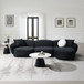 Lucifer - Sectional Sofa With 3 Pillows - Black Shimmer Chenille