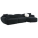 Lucifer - Sectional Sofa With 3 Pillows - Black Shimmer Chenille