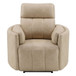 Elison - Motion Glider Recliner With Swivel - Dark Beige Polish Microfiber
