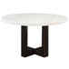 Edwyn - Round Dining Table - White Natural Marble Top & Espresso
