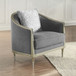 Fernando - Chair With Pillow - Gray Chenille & Champagne