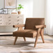 Zoey - Accent Chair - Chocolate Suede & Oak