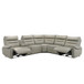Jayke - Power Motion Sectional Sofa - Light Gray Top Grain Leather Match
