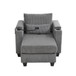 Convertible Chaise Lounge Sofa Chair With USB Ports, Cup Holders, Phone Holder And Storage