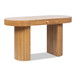 Jesse - Single Drawer Fluted Oval Console Desk - Honey Brown