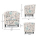 Club Chair With Floral Pattern And Solid Wood Legs - Multi Color