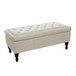 Button-Tufted Upholstered Ottoman With Hidden Storage - Linen