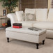 Button-Tufted Upholstered Ottoman With Hidden Storage - Linen