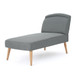 Fabric Chaise Lounge With Rubberwood Frame - Slate