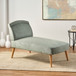 Fabric Chaise Lounge With Rubberwood Frame - Slate