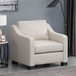 Nightowl - Upholstered Club Chair With Sloped Arms And Wood Legs - Beige