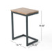 Small C Shaped End Table With Iron Base And Fir Wood Top - Black