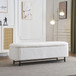 Modern Elegant Ottoman With Spacious Storage Function With Metal Feet - White / Black