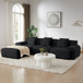L Shaped Modular Sectional Sofa And Movable Ottoman