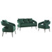 3 Piece Living Room Set, Loveseat & 2 Accent Chairs