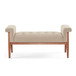 Elegant Tufted Ottoman - Beige / Brown