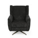 Contemporary Swivel Chair With Wingback Design - Black