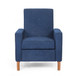 Mid Century Modern Club Chair With Upholstery And Rubberwood Legs - Navy Blue