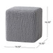 Chabani - Indoor Modern Knitted Fabric Cube Pouf Ottoman - Light Gray