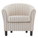Modern Barrel Fabric Striped Barrel Chair With Channel Stitching - Beige / Blue Stripe